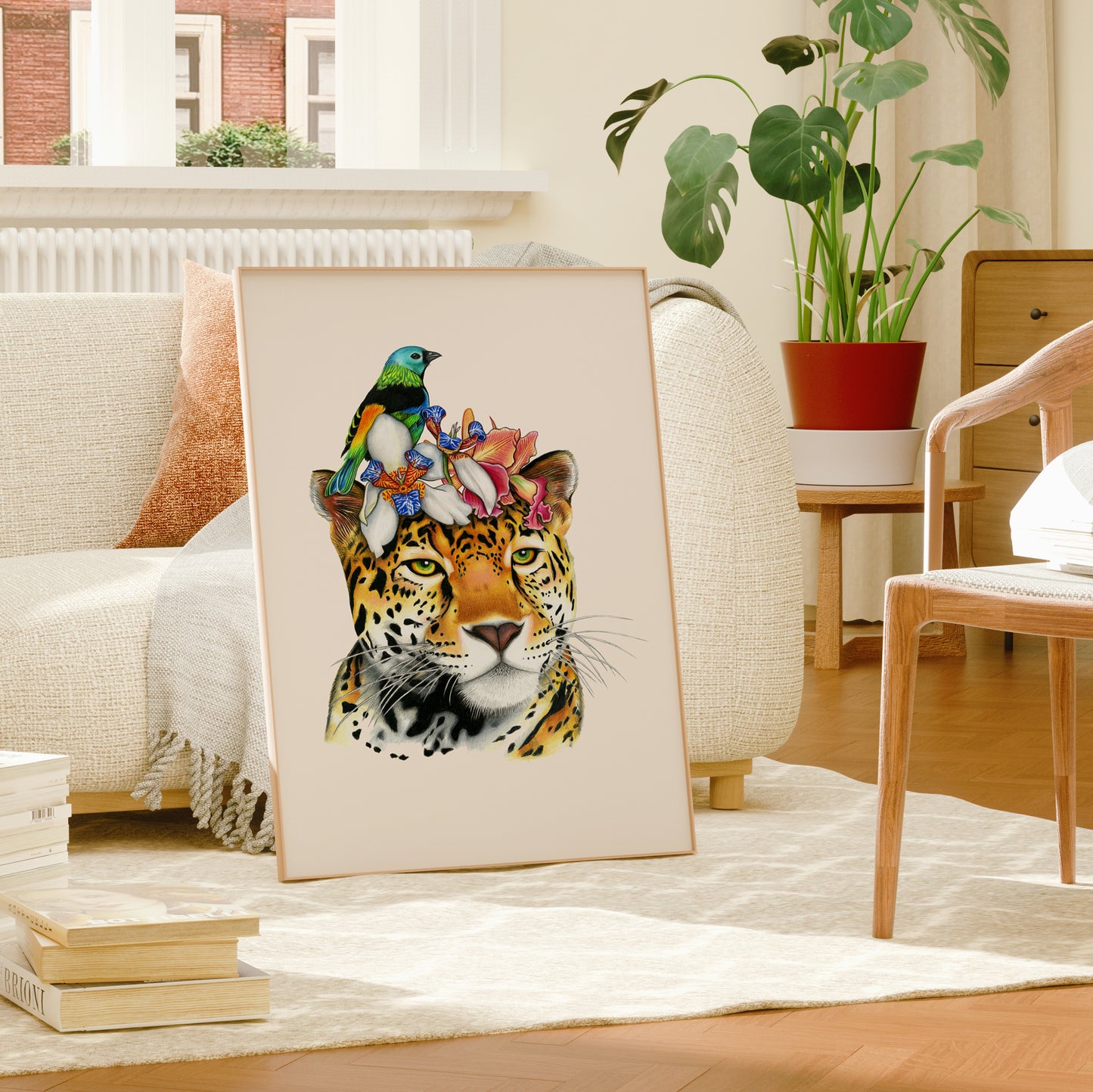 Frida Kahlo jaguar tropical art print