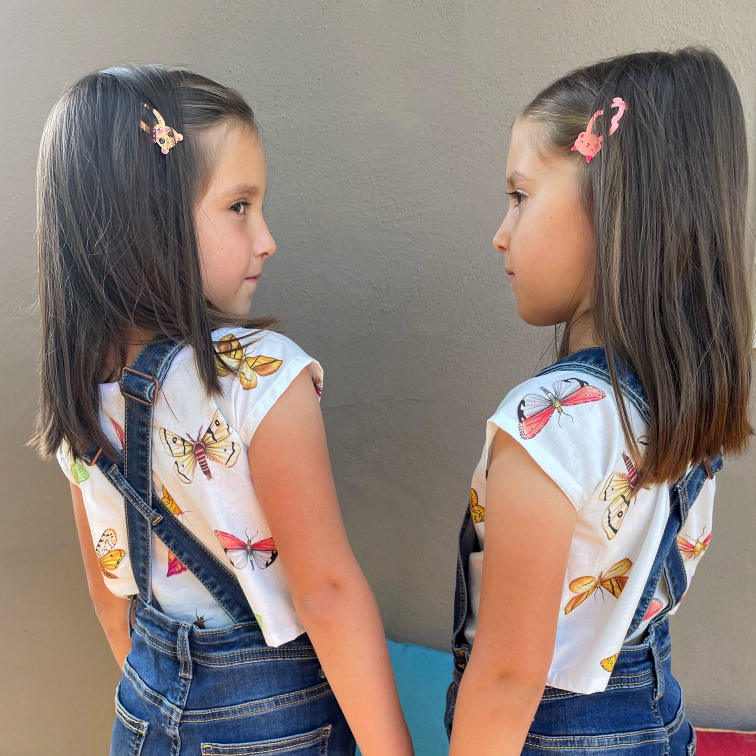 handmade children's moth-pattern crop shirt