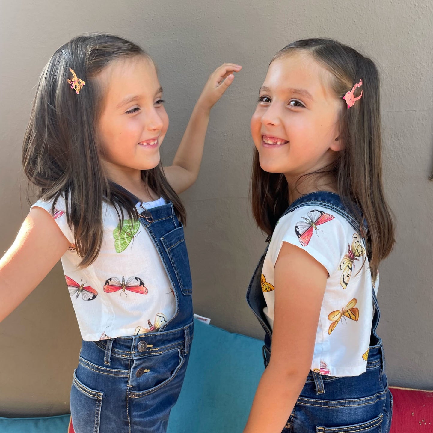 kids insect shirt. Moth pattern blouse.