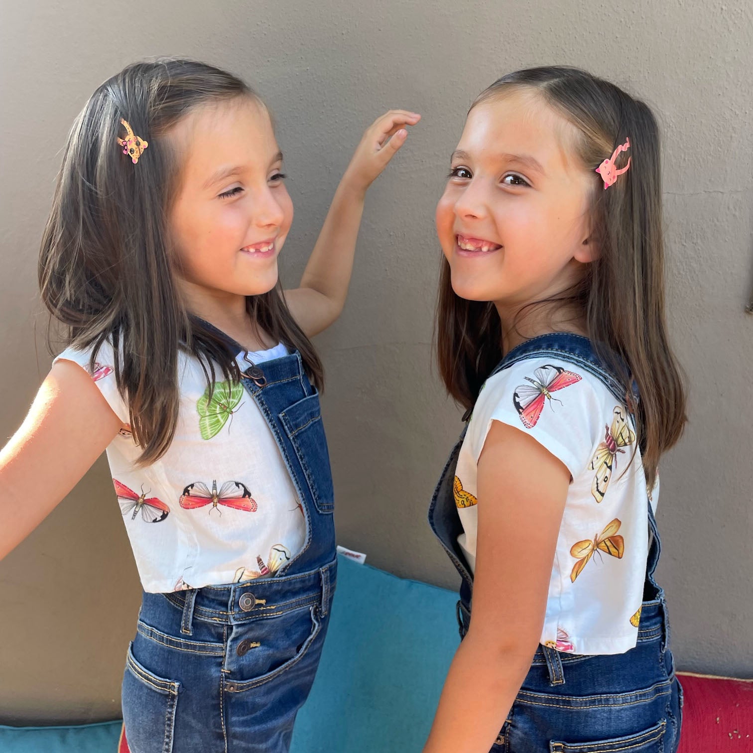 kids insect shirt. Moth pattern blouse.