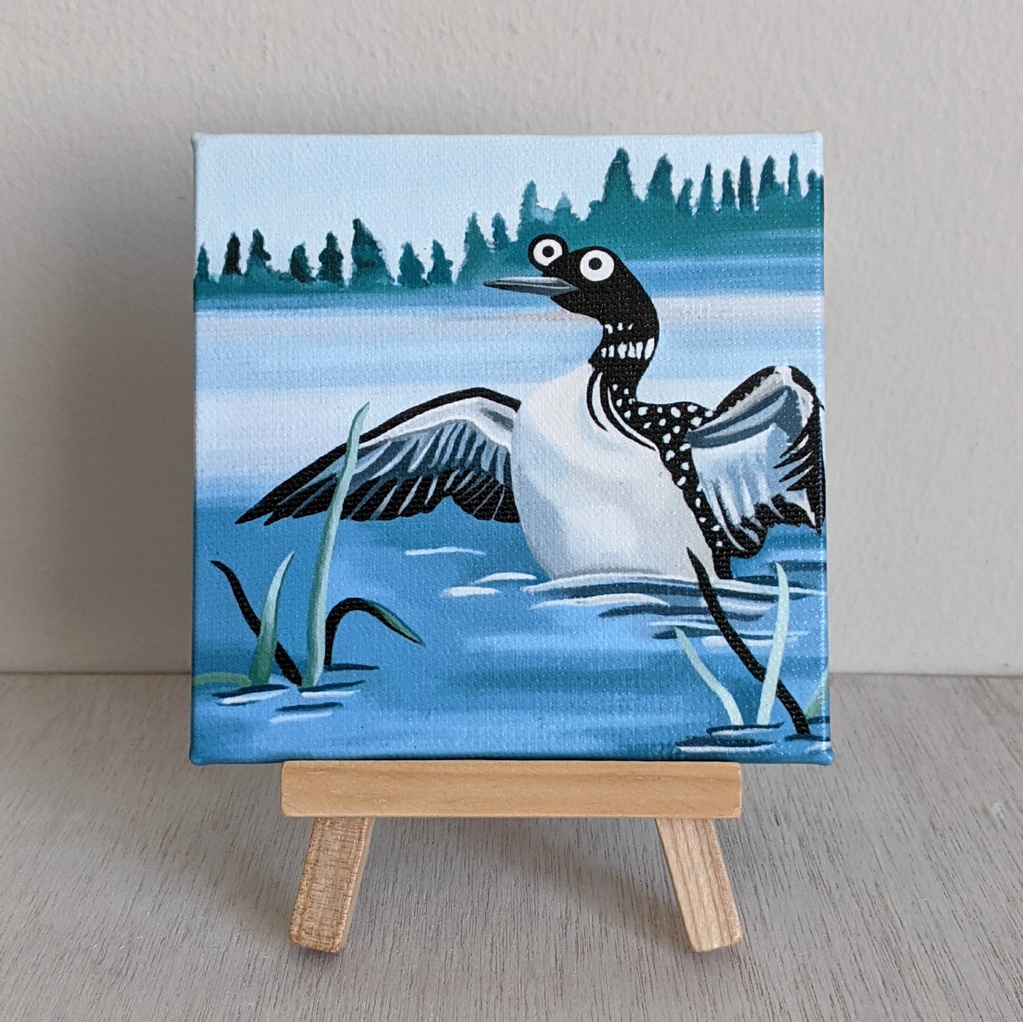 Common Loon Mini Canvas Print