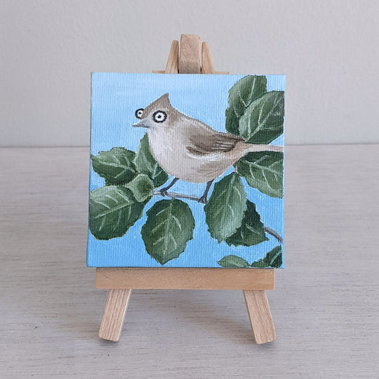 Oak Titmouse Mini Painting