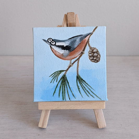 Red-breasted Nuthatch Mini Painting