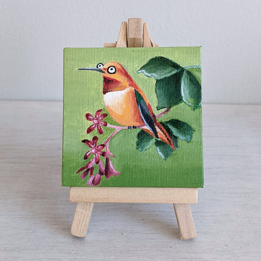 Rufous Hummingbird Mini Painting