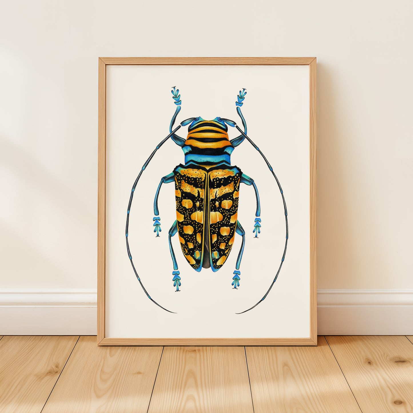 Yellow Longhorn Beetle Print