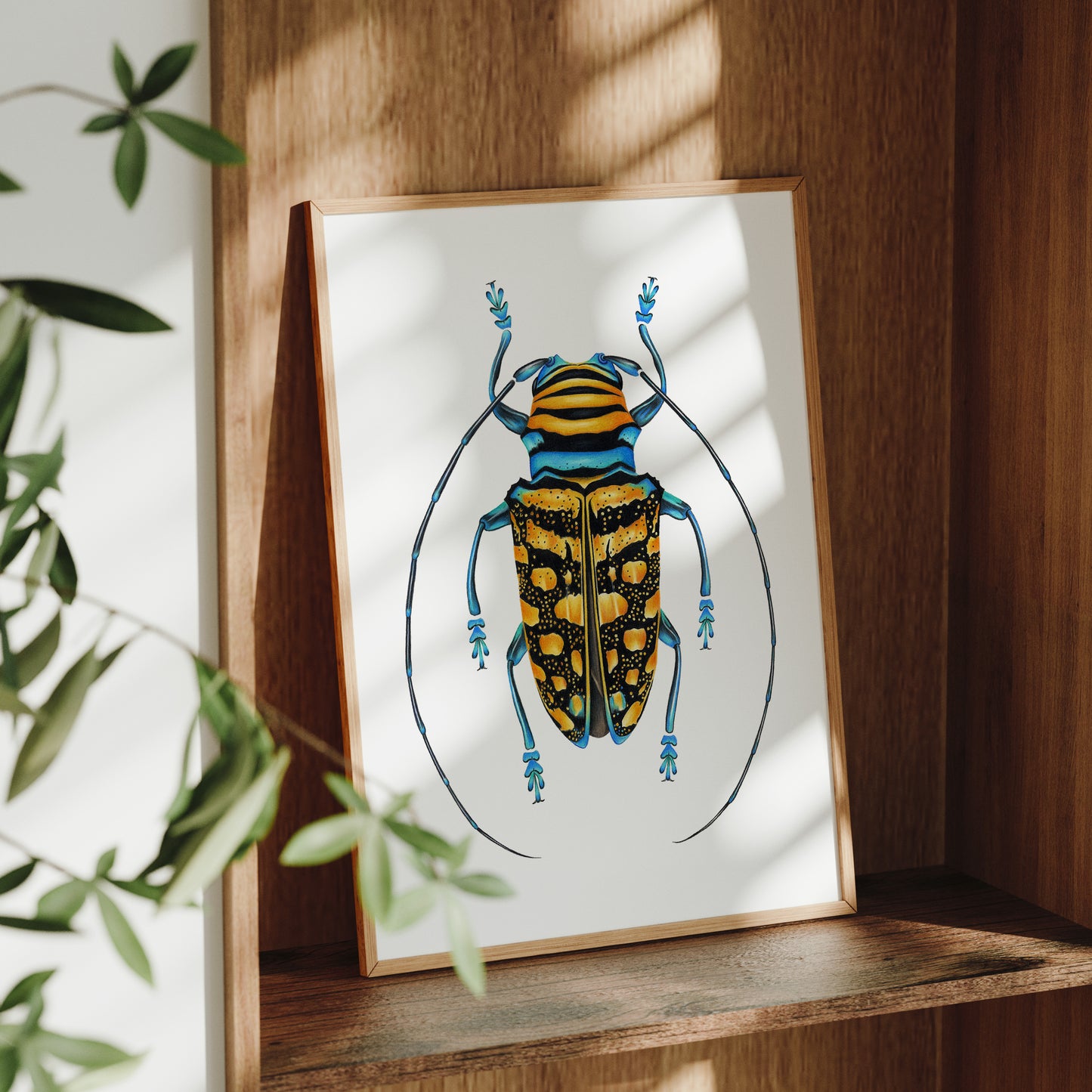 Yellow Longhorn Beetle Print