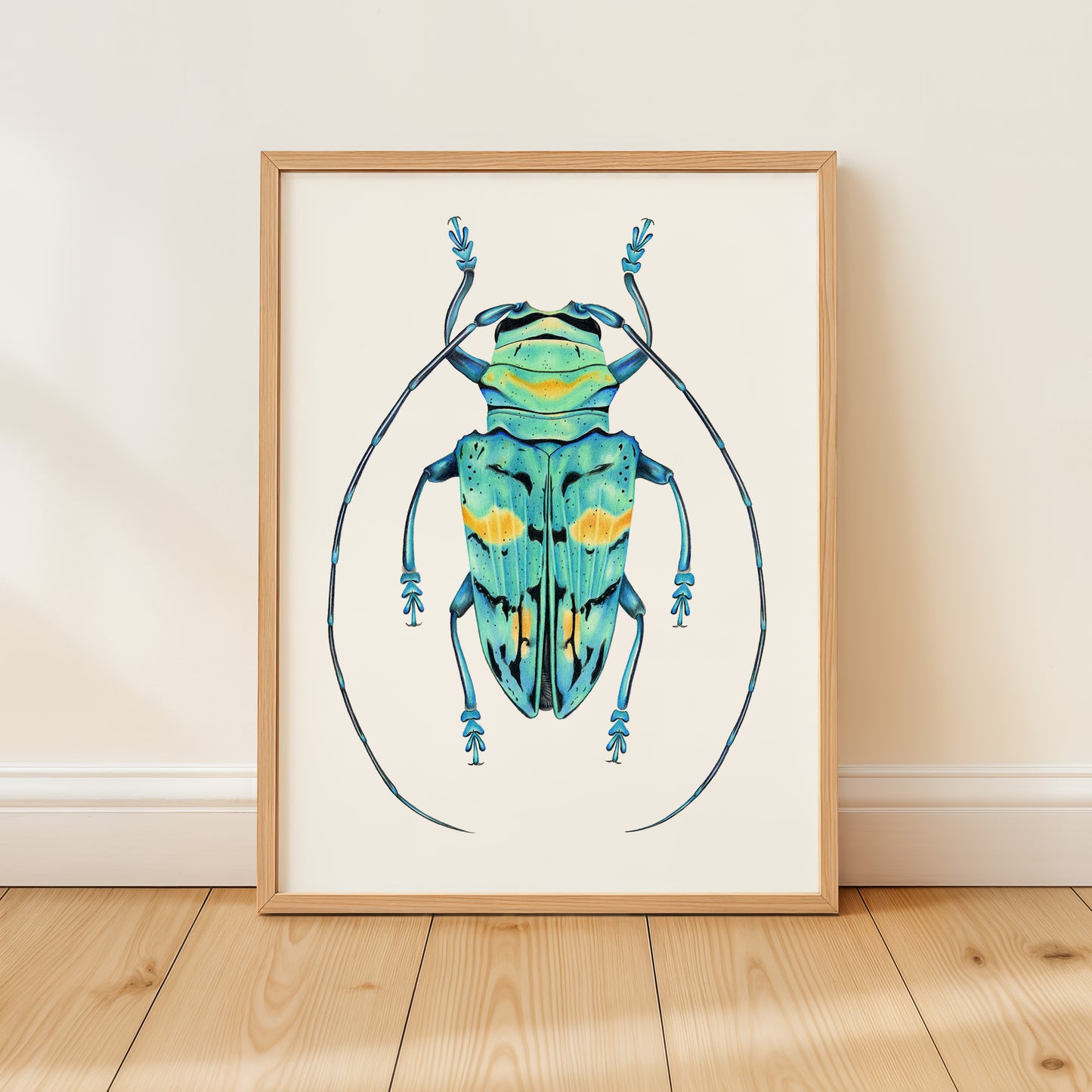 Turquoise Longhorn Beetle Print
