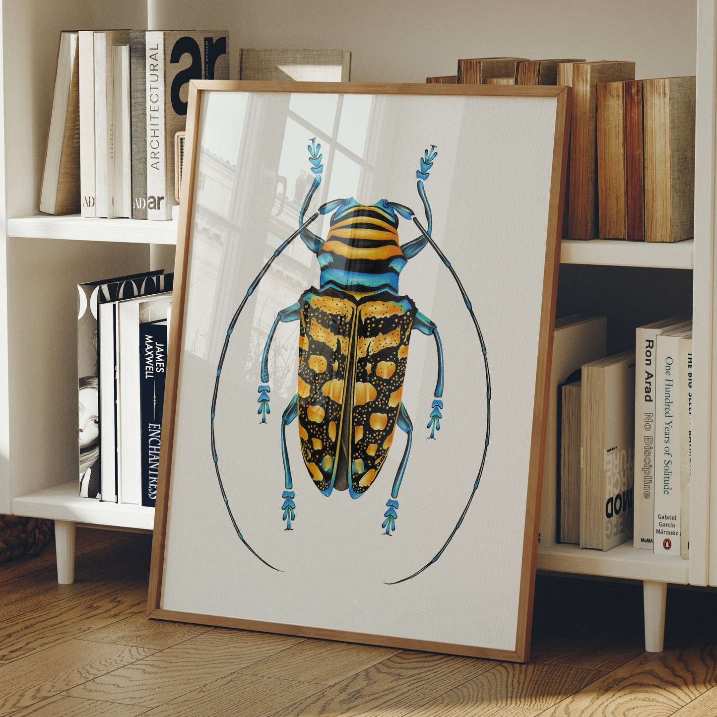 Yellow Longhorn Beetle Print
