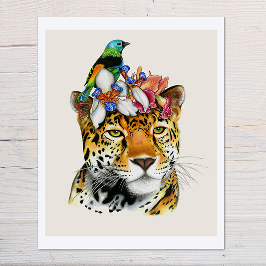 frida kahlo jaguar tropical art print