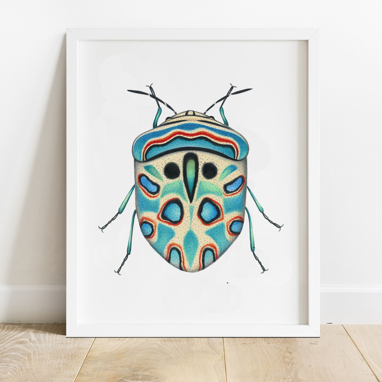 Hand drawn pencil art of a Picasso bug by Rachel Diaz-Bastin. Prints available.