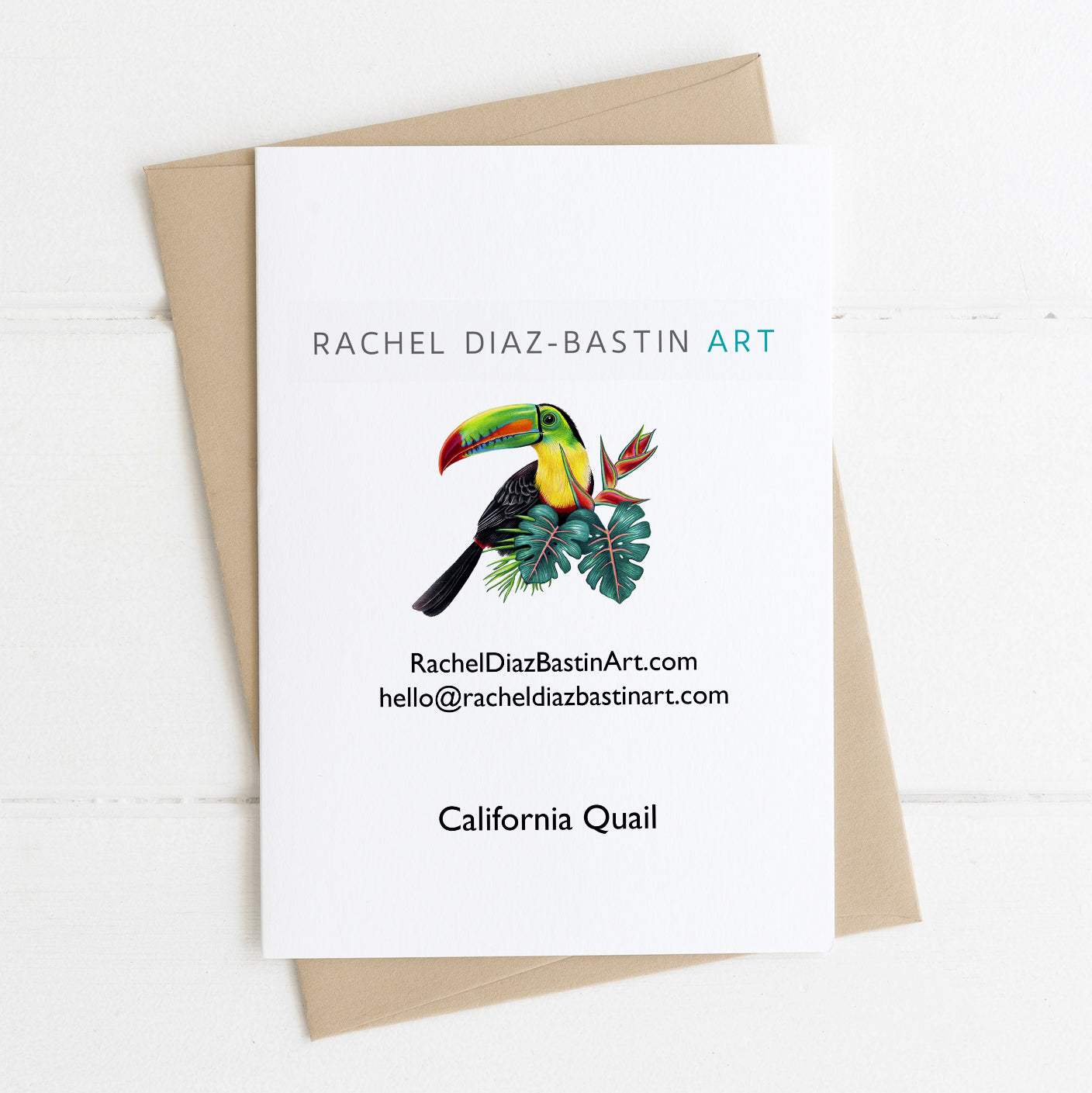 California quail greeting card back