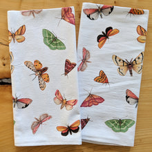 Load image into Gallery viewer, Hand drawn pencil art of moths by Rachel Diaz-Bastin. Tea towels available. 
